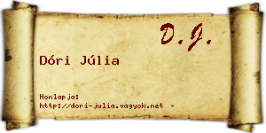 Dóri Júlia névjegykártya