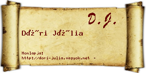 Dóri Júlia névjegykártya